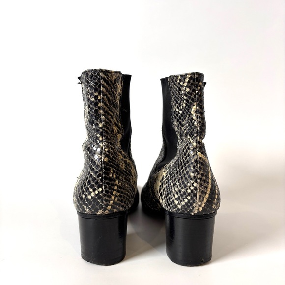 Isabel Marant Danae Python Embosses Black and Cream Ankle Boots s 5 - Picture 5 of 9